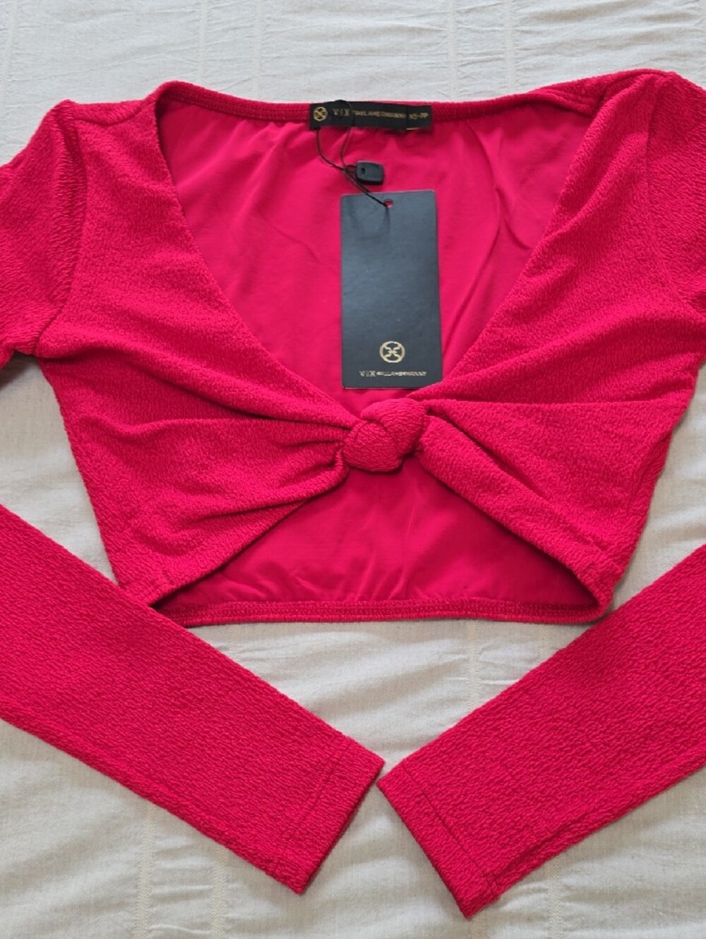 VIX Paula Hermanny  Firenze Knot Top Cherry Women's Size XS NWT